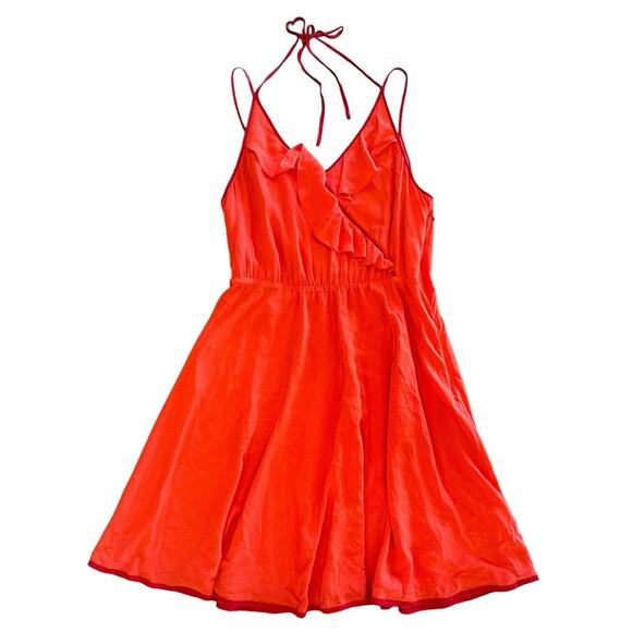 Girls from Savoy Dresses & Skirts - Anthropologie Girls From Savoy Becca Silk Dress Size 12 Red Strappy Tie Back Zip